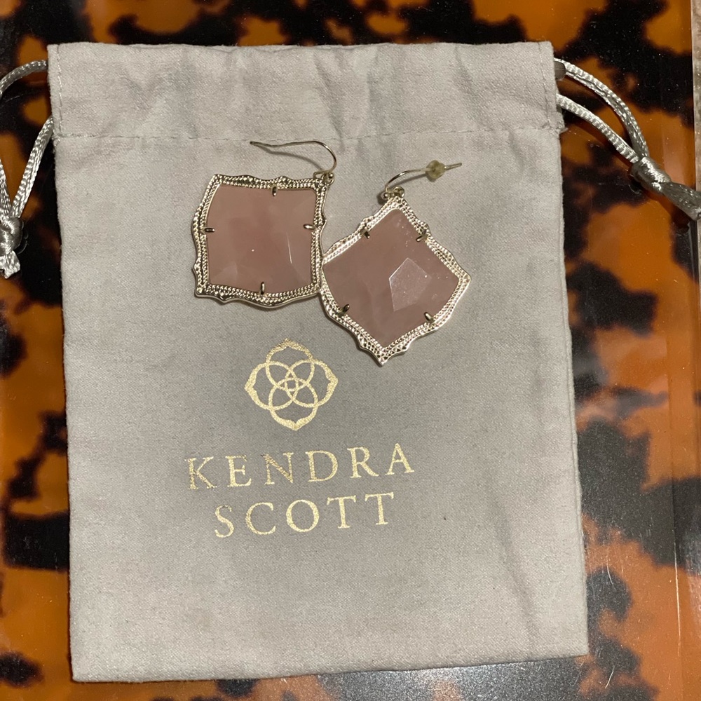 Kendra Scott Drop Earrings Rose Quartz